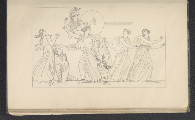 Ein Buchumschlag mit einer lebendigen Illustration einer Gruppe tanzender Frauen in harmonischen, synchronisierten Posen, mit detaillierten Kleidungsstücken und Gesichtern.