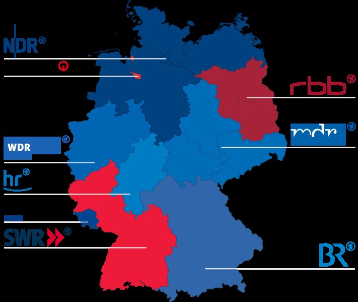 Eine Deutschlandkarte mit Bundesländern in rot und blau, um die Ergebnisse der Wahl 2016 anzuzeigen, einschließlich der Namen der Kandidaten und der Details des Wahldatums.